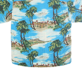 UTLITY Mens Blue Hawaiian Shirt L Rayon Tropical Print Casual Beachwear