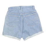 REBEL Womens Denim Blue Shorts XS W26 Casual Cotton Blend Frayed Hem