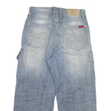 HANG TEN Womens Relaxed Jeans Cargo Cotton Blend Light W28 L25 Casual Denim