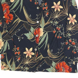 CLIO Womens Black Floral Printed Button Long Sleeve Shirt L Lightweight