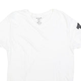 TRUE RELIGION Womens White V-Neck T-Shirt M Short Sleeve Cotton Blend Casual