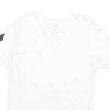 TRUE RELIGION Womens White V-Neck T-Shirt M Short Sleeve Cotton Blend Casual