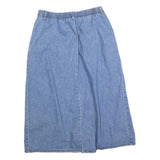 HUNT CLUB Womens Blue Denim Button Front Midi Skirt Cotton Blend Size M Casual