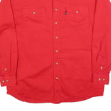 ROPER Mens Red & Blue Western Shirt Cotton Blend L Long Sleeve Button Down