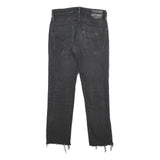 LEVI'S 511 Slim Mens Jeans Black Denim Slim Straight Raw W28 L27 Distressed Hem