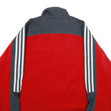 ADIDAS Mens Red & Grey Track Zip Jacket M Polyester Sportswear Casual