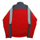 ADIDAS Mens Red & Grey Track Zip Jacket M Polyester Sportswear Casual