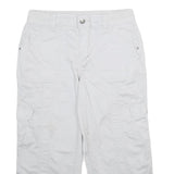STYLE & CO Womens White Cargo Casual Shorts UK 10 W30 Cotton Blend
