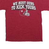 NCAA Mens Red We Bust Ours Football Helmet Graphic T-Shirt M Short Sleeve Crew