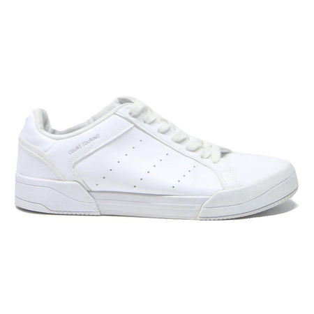 ADIDAS Court Tourino Mens Leather Trainers White UK 9 Comfortable Sports Casual