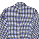 Womens Blue Black White Check Jacket UK 8 Cotton Blend Button Closure Classic