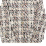 Womens Beige Brown Check Button Jacket XS Woven Classic Fit Casual Stylish