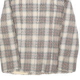 Womens Beige Brown Check Button Jacket XS Woven Classic Fit Casual Stylish