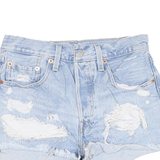 LEVI'S Womens Denim Blue Casual Cut-Off Shorts S W27 Distressed Stylish