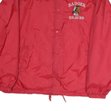 JERZEES Mens Red Badger Braves Button Jacket M Polyester Lightweight Casual