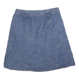AXCESS Womens Blue Denim A-Line Knee Length Cotton Skirt M Casual Wear