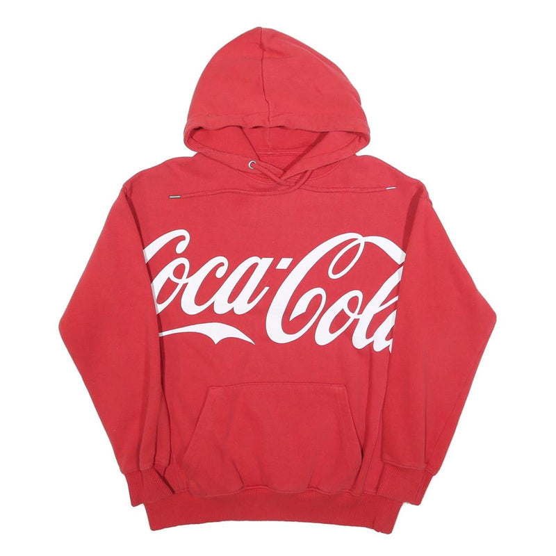 PULL & BEAR Mens Red Coca Cola Print Pullover Hoodie XS Casual Streetwear