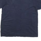 TOMMY HILFIGER Mens Navy Blue White & Red Graphic T-Shirt L Short Sleeve Crew