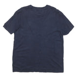 TOMMY HILFIGER Mens Navy Blue White & Red Graphic T-Shirt L Short Sleeve Crew