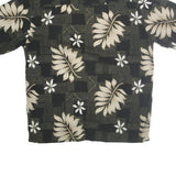 PURITAN Mens Black & Beige Hawaiian Shirt M Cotton Short Sleeve Casual Tropical