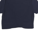 TED BAKER Womens Navy Blue Plain Crop Top Short Sleeve Round Neck XS Stylish