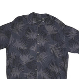 PIERRE CARDIN Mens Navy Blue & Grey Pattern Rayon Shirt XL Casual Summer Wear