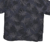 PIERRE CARDIN Mens Navy Blue & Grey Pattern Rayon Shirt XL Casual Summer Wear