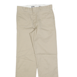 DICKIES Mens Beige Cotton Blend Regular Straight Trousers W30 L32 Workwear Zip