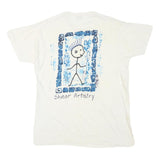 Mens White Graphic T-Shirt XL Short Sleeve Round Neck Shear Artistry Print