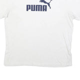 PUMA Mens White Graphic T-Shirt 2XL Short Sleeve Crew Neck Cotton Blend Logo