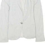 ZARA Womens Light Grey Button Jacket XS Cotton Blend Plain Casual Timeless