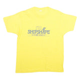 SCREEN STARS Mens Yellow Cotton Blend Regular Fit L Short Sleeve Crew Neck