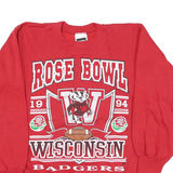 TULTEX Mens Red Rose Bowl Wisconsin Crew Neck M College Sports Sweatshirt