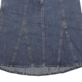 BNG & CO Womens Blue Denim Panelled Midi Cotton Blend Denim Skirt M Patch
