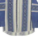 WRANGLER Mens Blue & Cream Pattern Shirt L Cotton Long Sleeve Button Casual