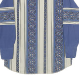 WRANGLER Mens Blue & Cream Pattern Shirt L Cotton Long Sleeve Button Casual