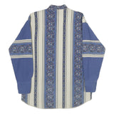 WRANGLER Mens Blue & Cream Pattern Shirt L Cotton Long Sleeve Button Casual