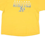 MAJESTIC Mens Yellow Oakland Athletics Graphic T-Shirt 2XL Short Sleeve Crew