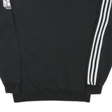 ADIDAS Mens Black Crew Neck XS Cotton Blend Sweatshirt Three Stripes Logo