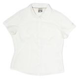 NIKE Womens White Shirt M Cotton Short Sleeve Button Down Casual