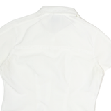 NIKE Womens White Shirt M Cotton Short Sleeve Button Down Casual