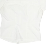 NIKE Womens White Shirt M Cotton Short Sleeve Button Down Casual