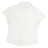 NIKE Womens White Shirt M Cotton Short Sleeve Button Down Casual
