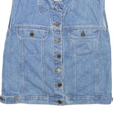 Womens Blue Denim Cotton Button Jacket Vest S Silhouettes Casual Sleeveless