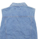 Womens Blue Denim Cotton Button Jacket Vest S Silhouettes Casual Sleeveless