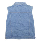 Womens Blue Denim Cotton Button Jacket Vest S Silhouettes Casual Sleeveless