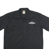 DICKIES Mens Black L Workwear Short Sleeve Shirt Cotton Polyester Blend