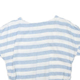 ZARA Womens Blue & White Striped Basic Top Short Sleeve Round Neck XS Casual
