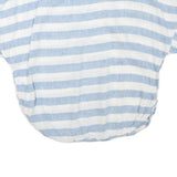 ZARA Womens Blue & White Striped Basic Top Short Sleeve Round Neck XS Casual