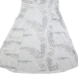 WHISTLES Womens White & Grey Patterned Sleeveless A-Line Viscose Dress UK 10